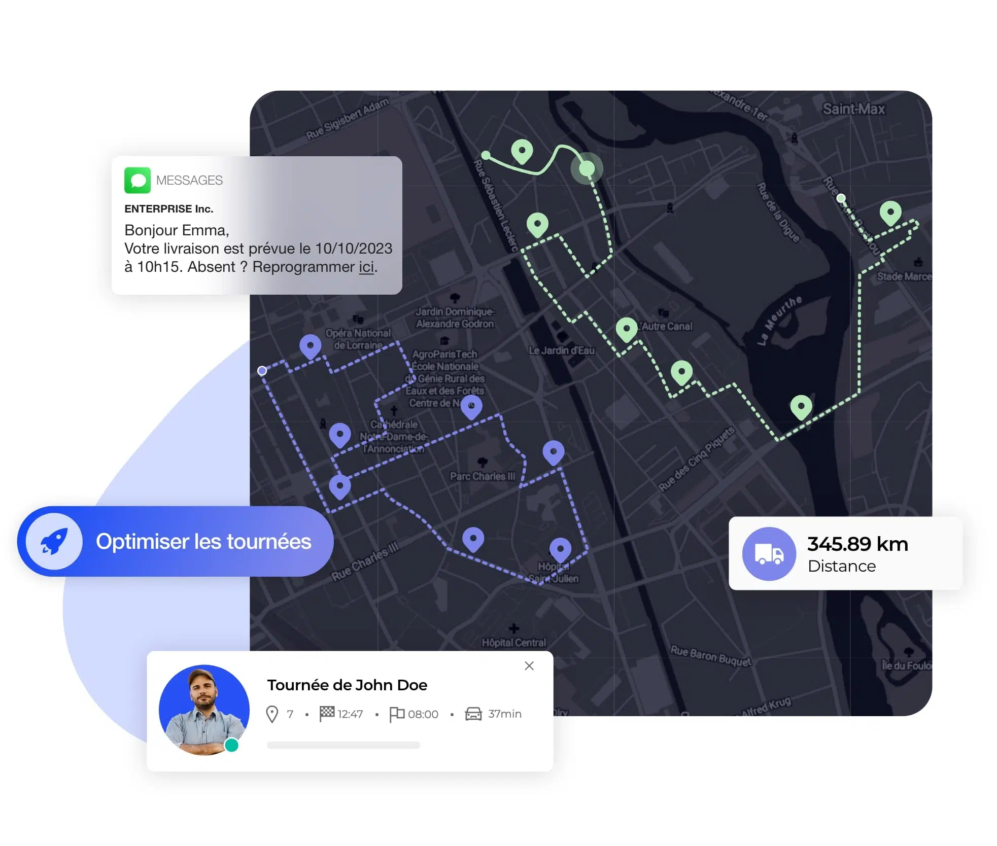 La construction de plans de tournées optimisés sur AntsRoute.