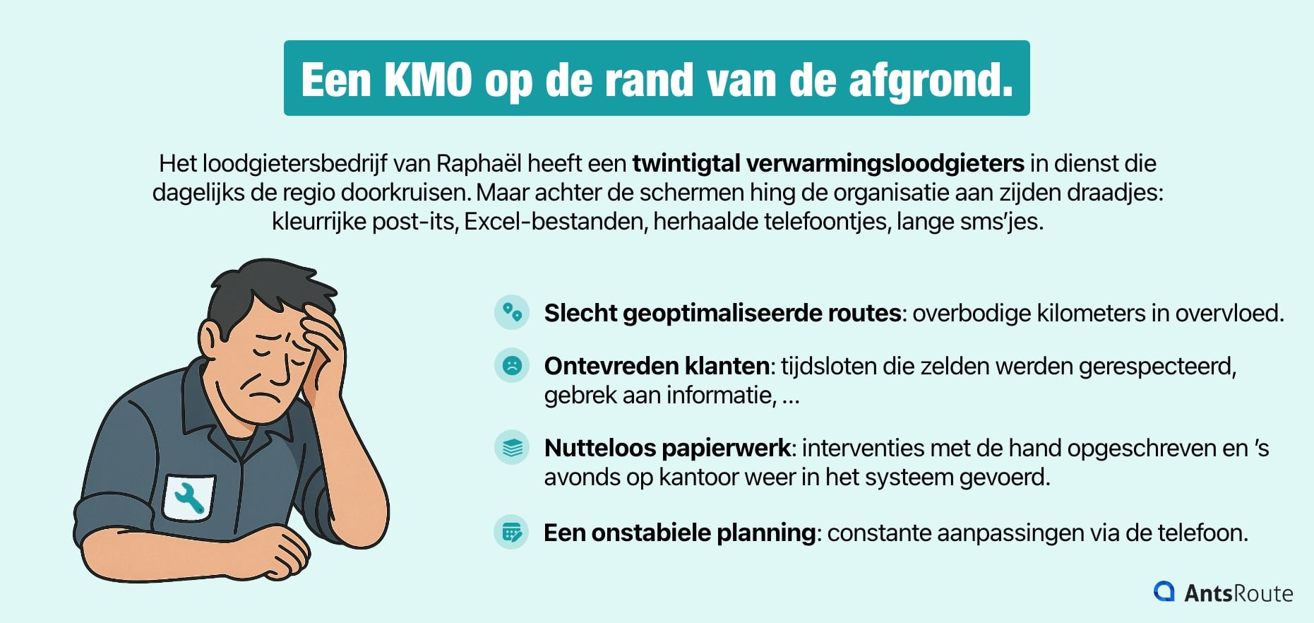 Schema met de nadelen van handmatige planning van interventies.