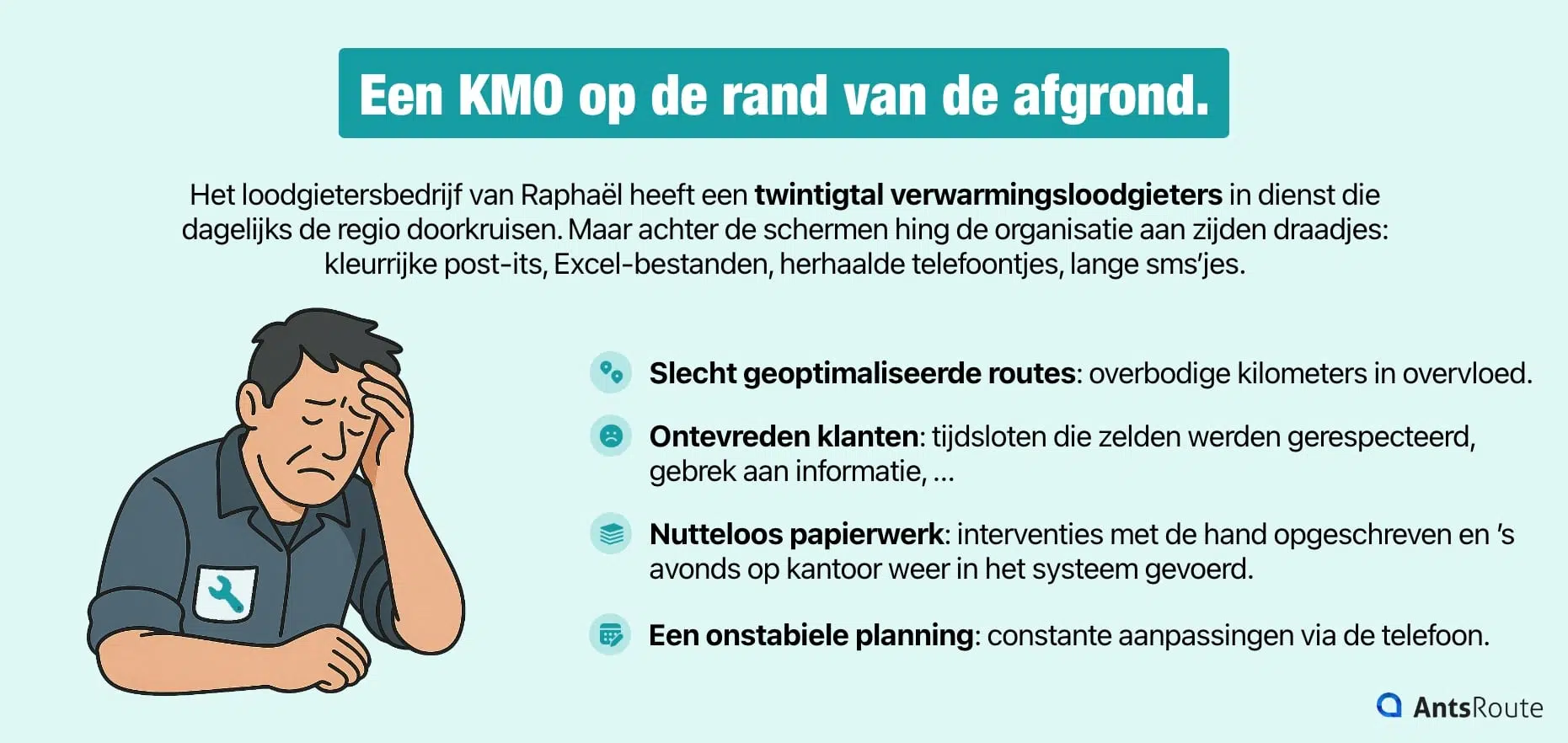 Schema met de nadelen van handmatige planning van interventies.