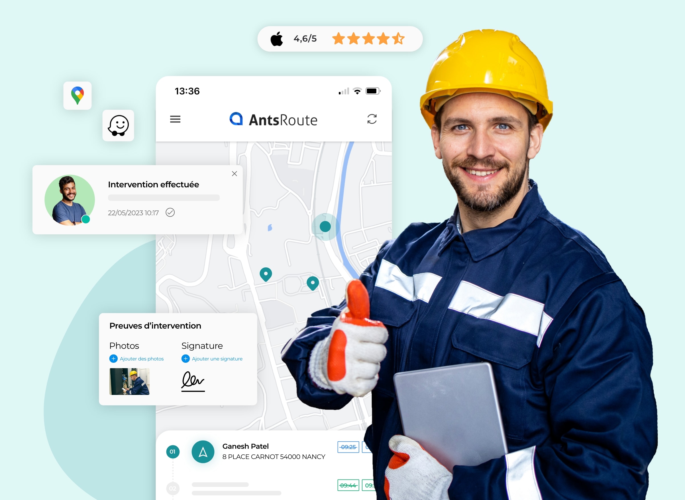 L'application AntsRoute simplifie le quotidien des techniciens terrain..