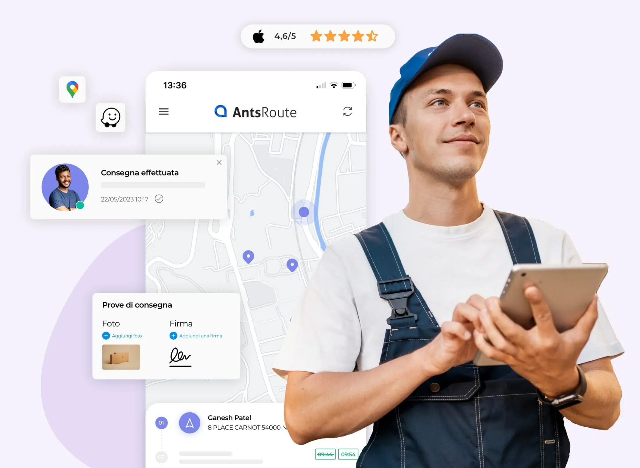 La piattaforma AntsRoute semplifica il lavoro dei vostri autisti addetti alle consegne.