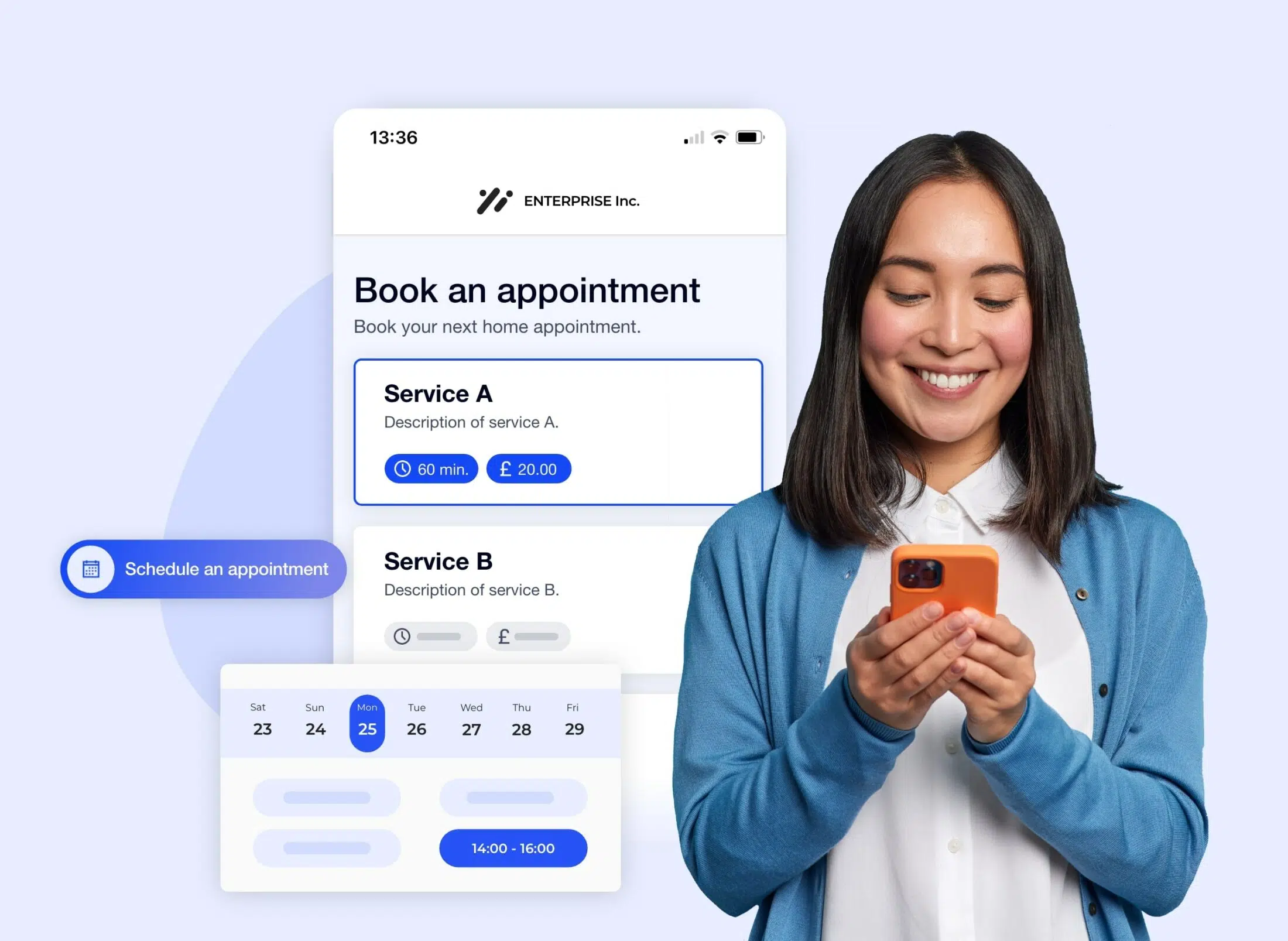 The AntsRoute platform allows your customers to book appointments online 24 hours a day, 7 days a week.