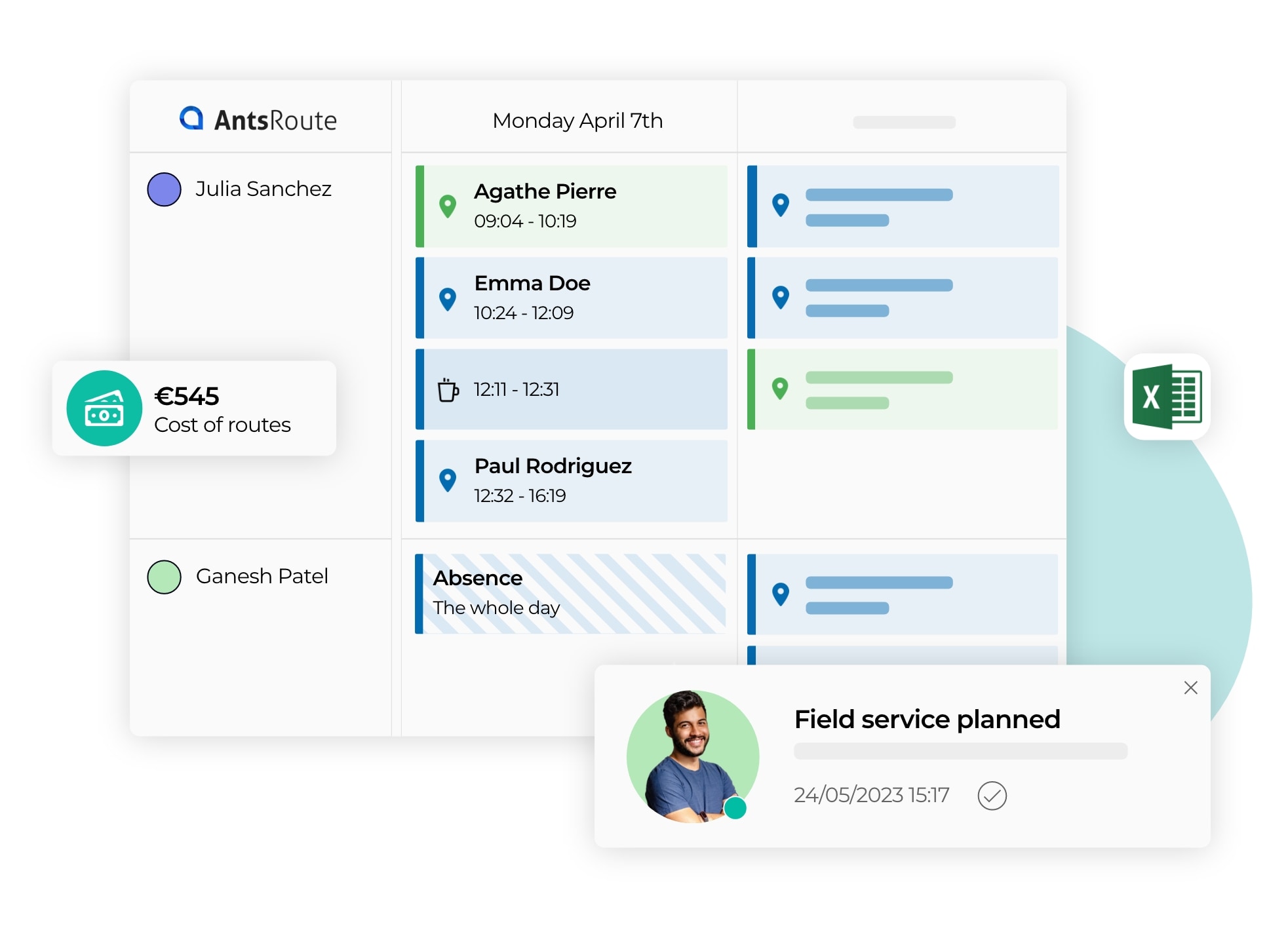 View of AntsRoute field service planning.