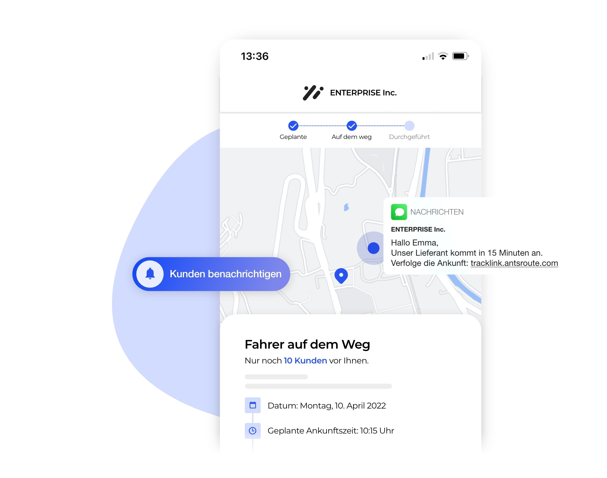 Das Geotracking eines Außendienstmitarbeiters mit AntsRoute.