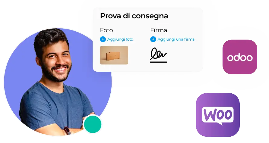 Soluzione di prova di consegna che consente ai conducenti di acquisire firme e foto tramite un’applicazione mobile