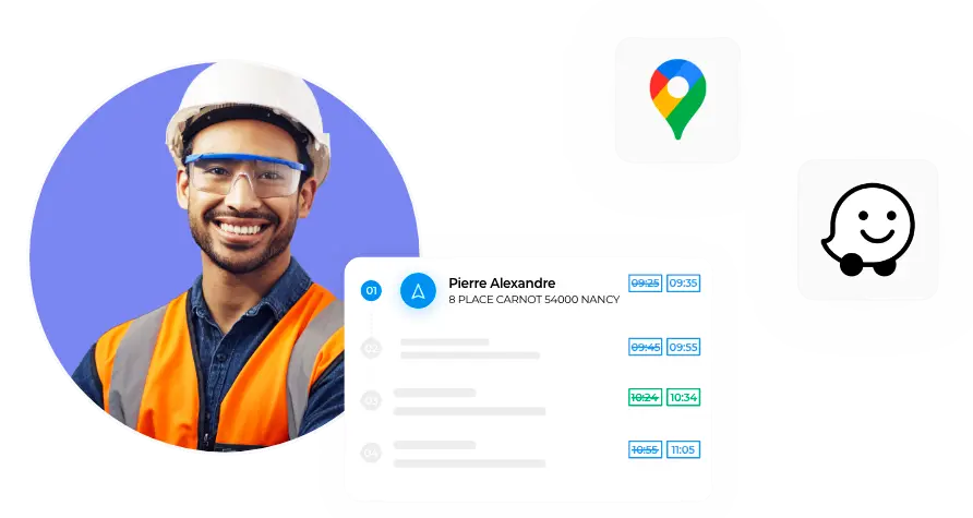 Lösung für das Einsatzmanagement, die Techniker mit Aufgaben-Checklisten und integrierter GPS-Navigation unterstützt