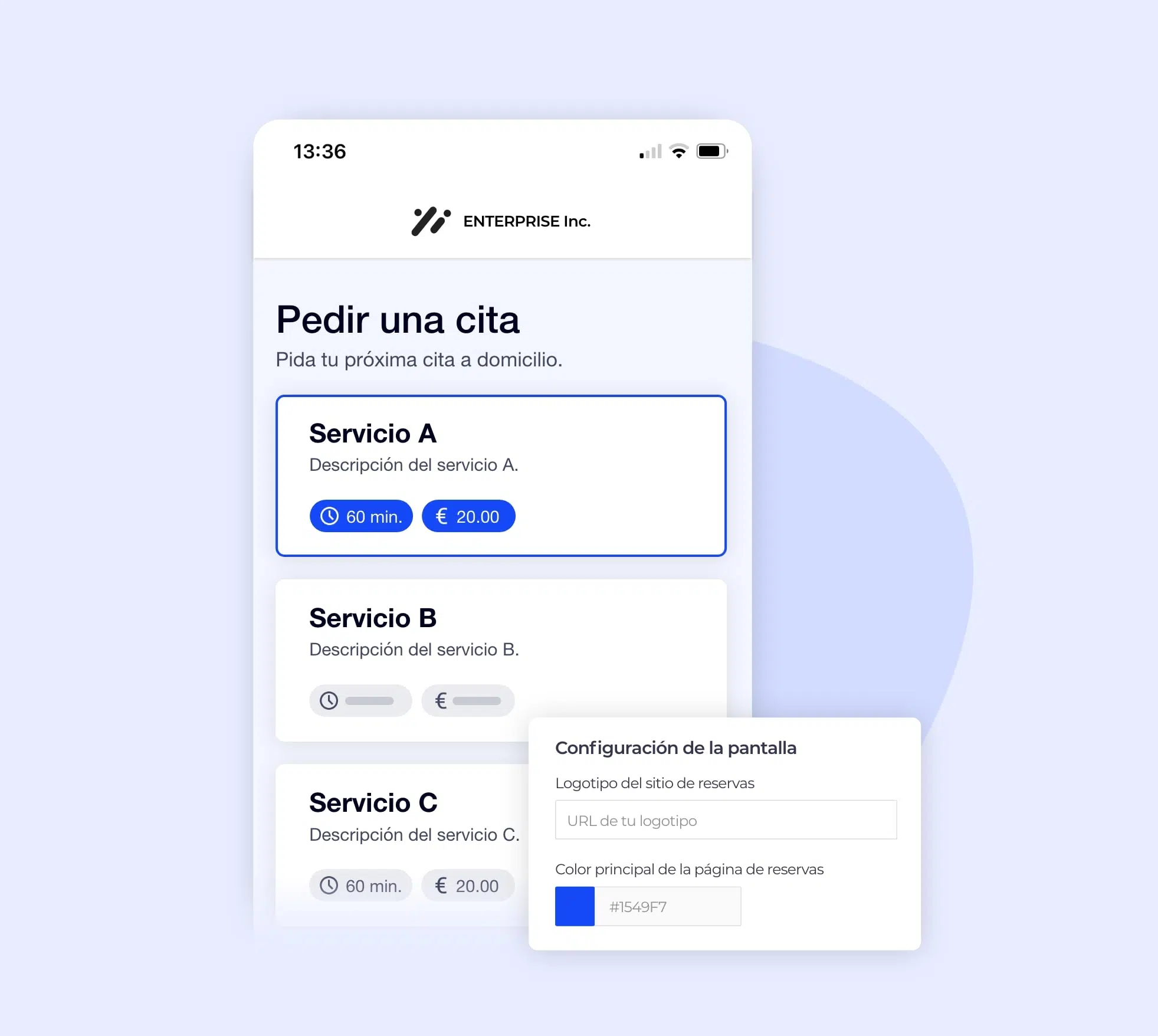 Personalización de la visualización del sitio de reservas AntsRoute.