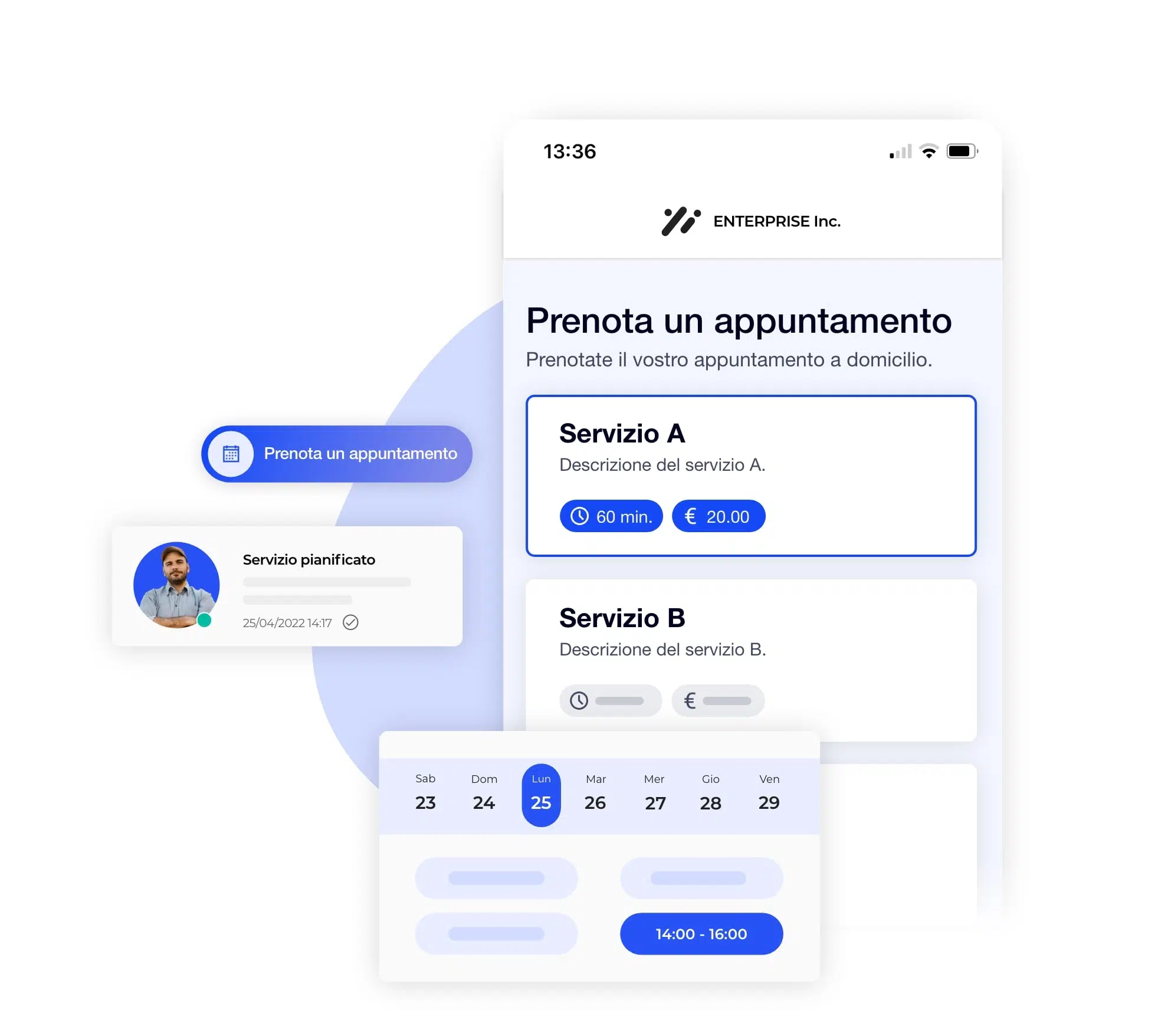 Programmare un appuntamento dall'interfaccia di vientchezvous.com