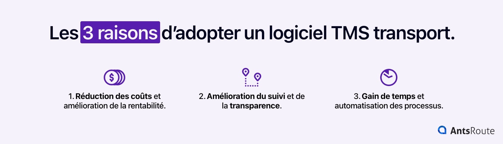 Schéma présentant les 3 raisons d'adopter un TMS.