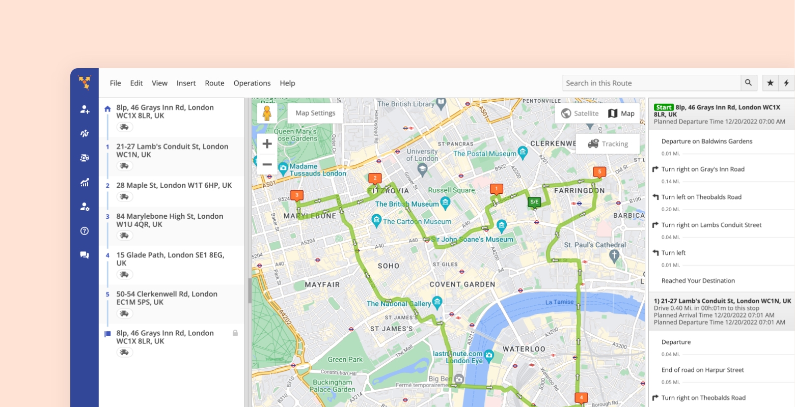 Route4me software interface