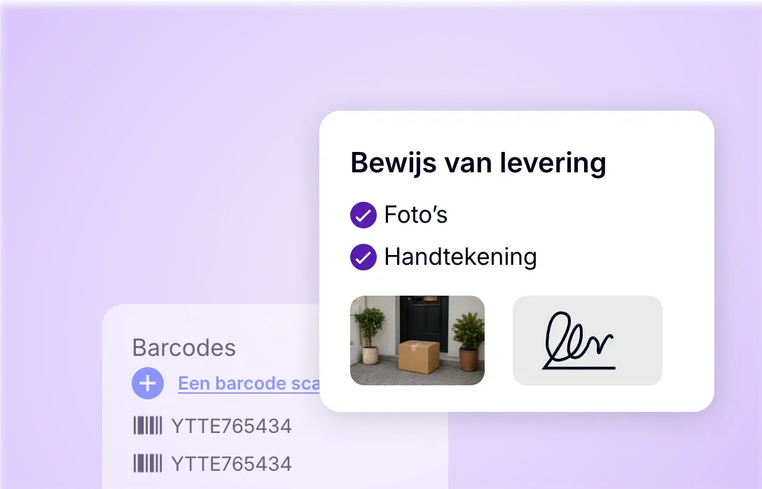 Leveringsbewijzen met foto, elektronische handtekening en barcodescan
