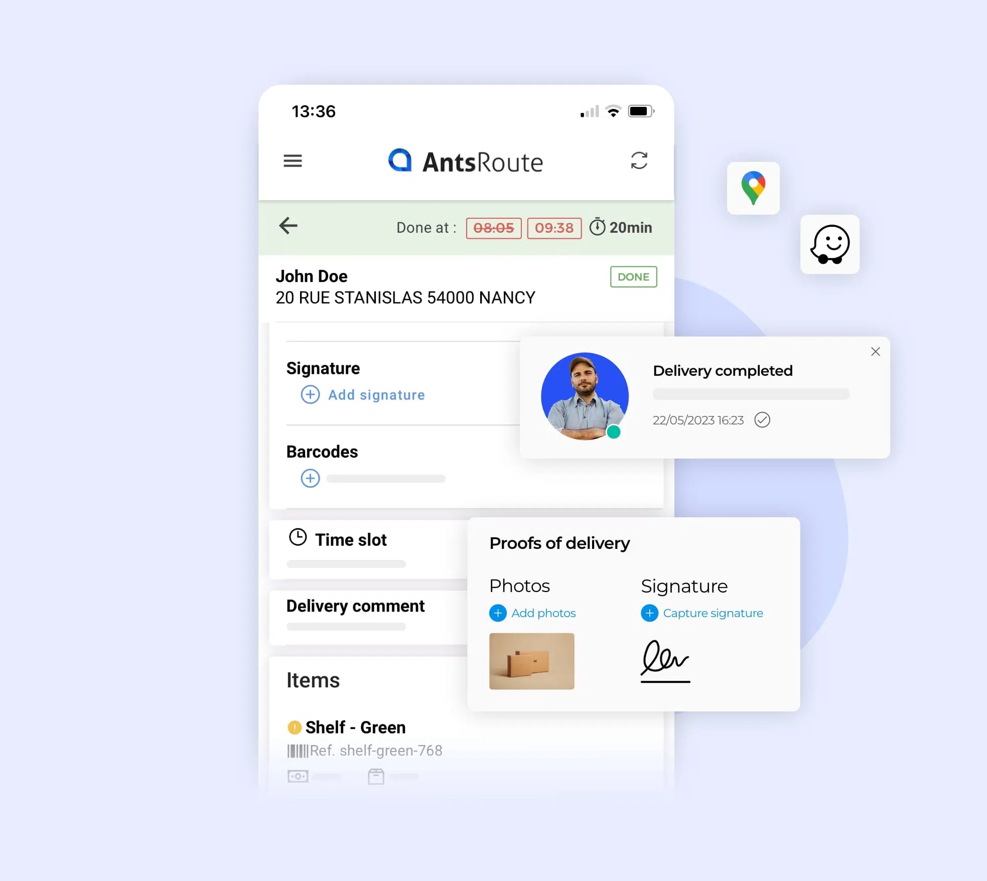 The addition of proof of visit when validating a task from the AntsRoute mobile application.