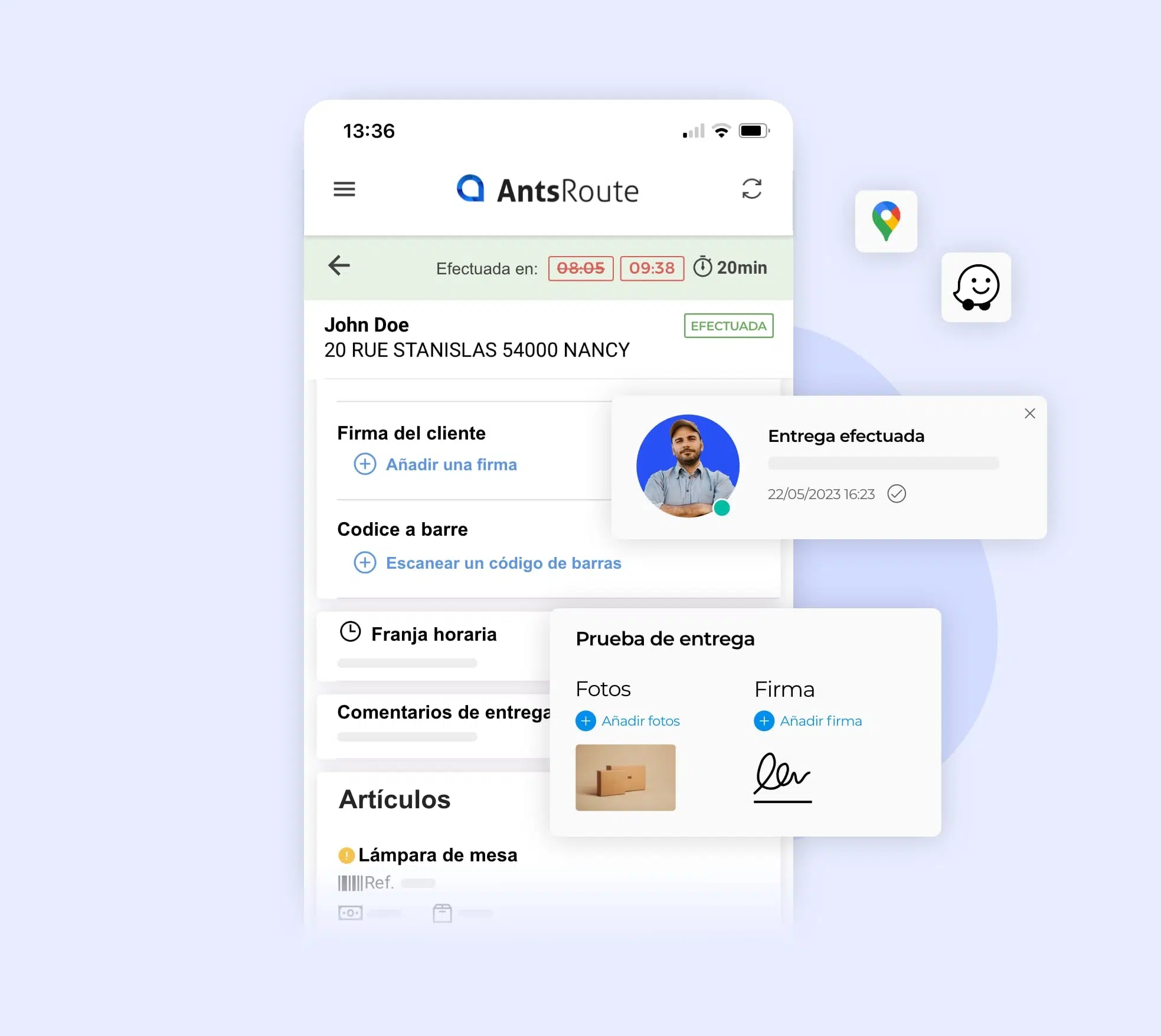 La adición de una prueba de visita al validar una tarea desde la aplicación móvil AntsRoute.