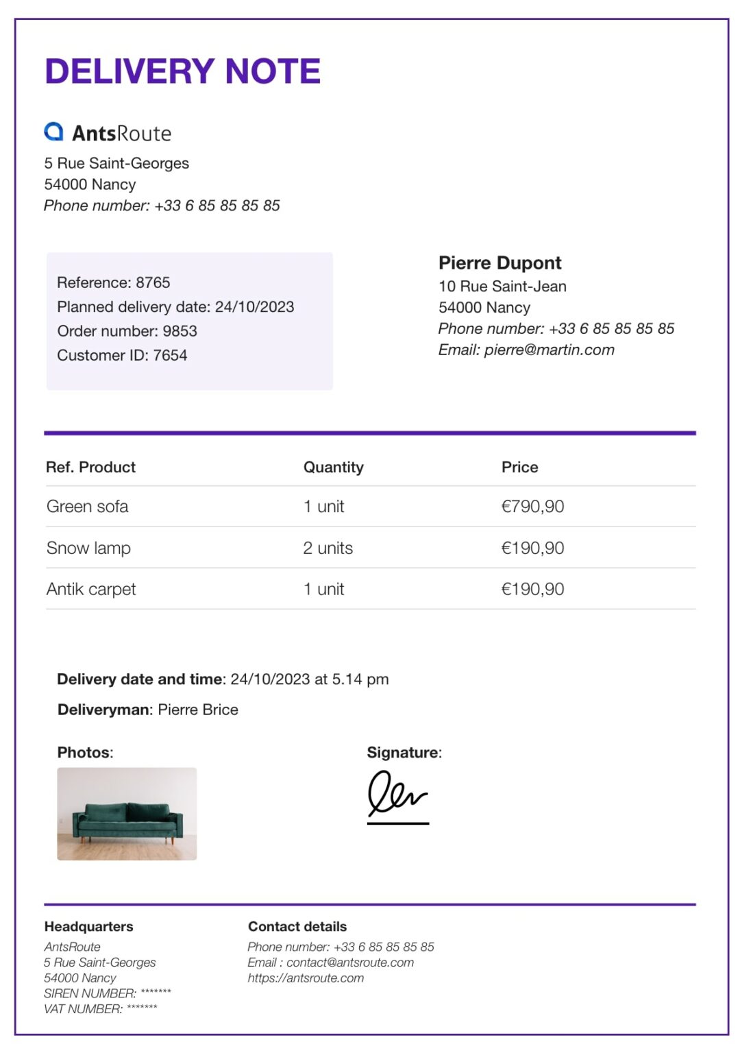 Proof of delivery strategic document