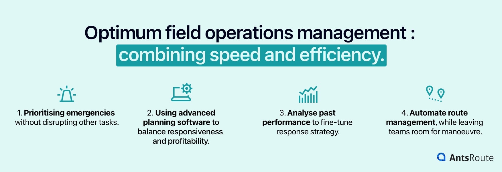 Figure showing the advantages of combining fast, efficient field service management.