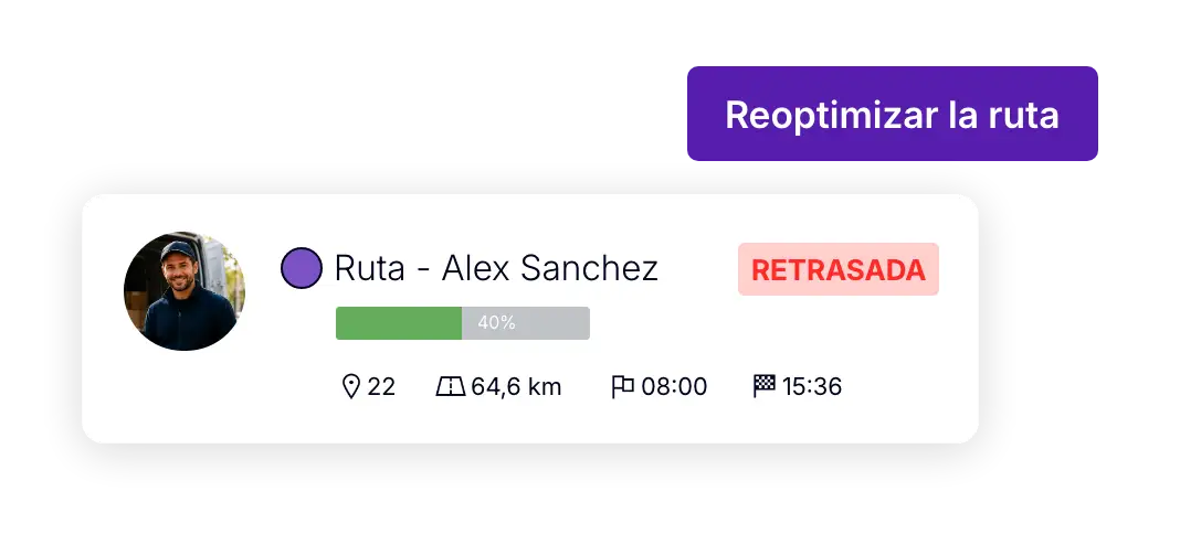 Reoptimizar una ruta de reparto con retraso con AntsRoute