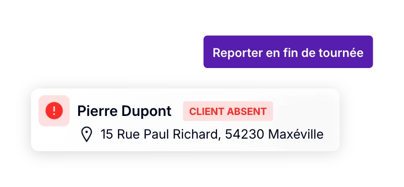 Report d’une livraison en cas d’absence du client avec AntsRoute