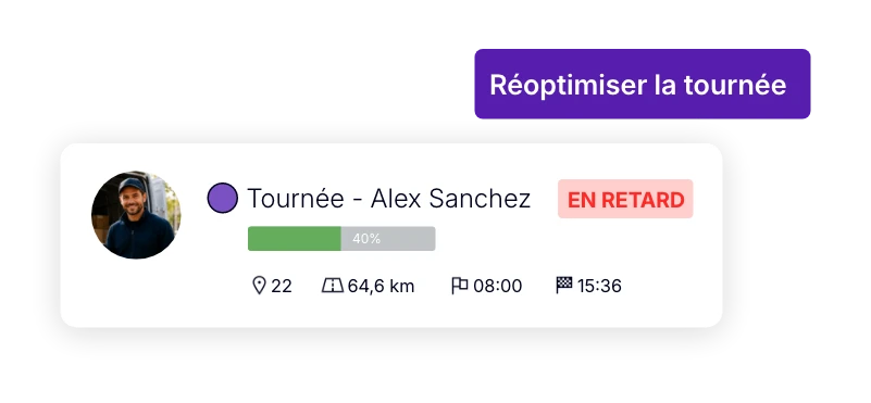 Réoptimisation d’une tournée de livraison en retard avec AntsRoute