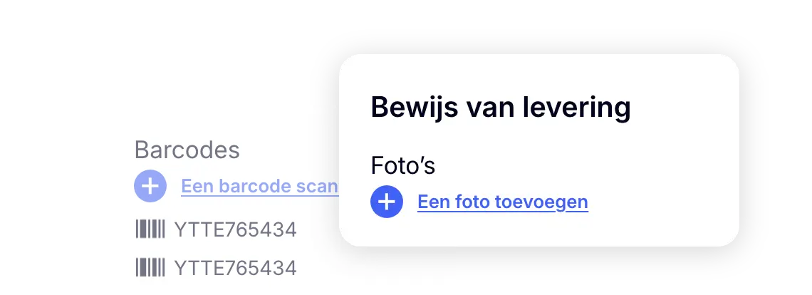 Verzamelen van leveringsbewijzen met foto’s en barcodescans