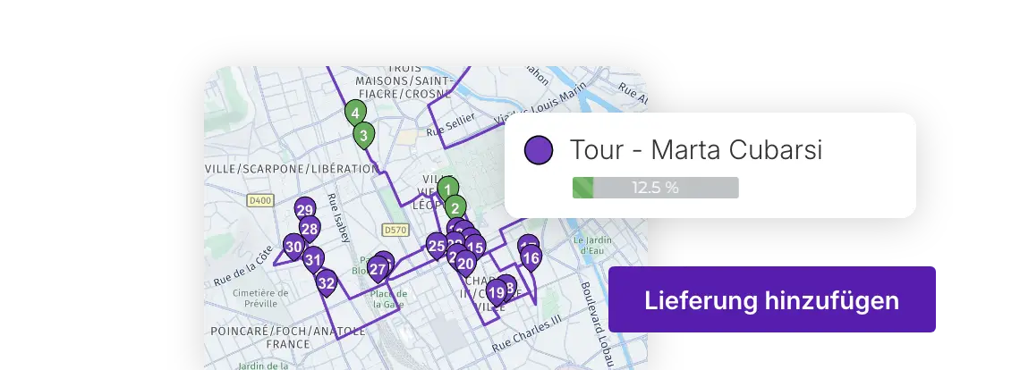Optimierung einer Liefertour auf einer Karte mit AntsRoute