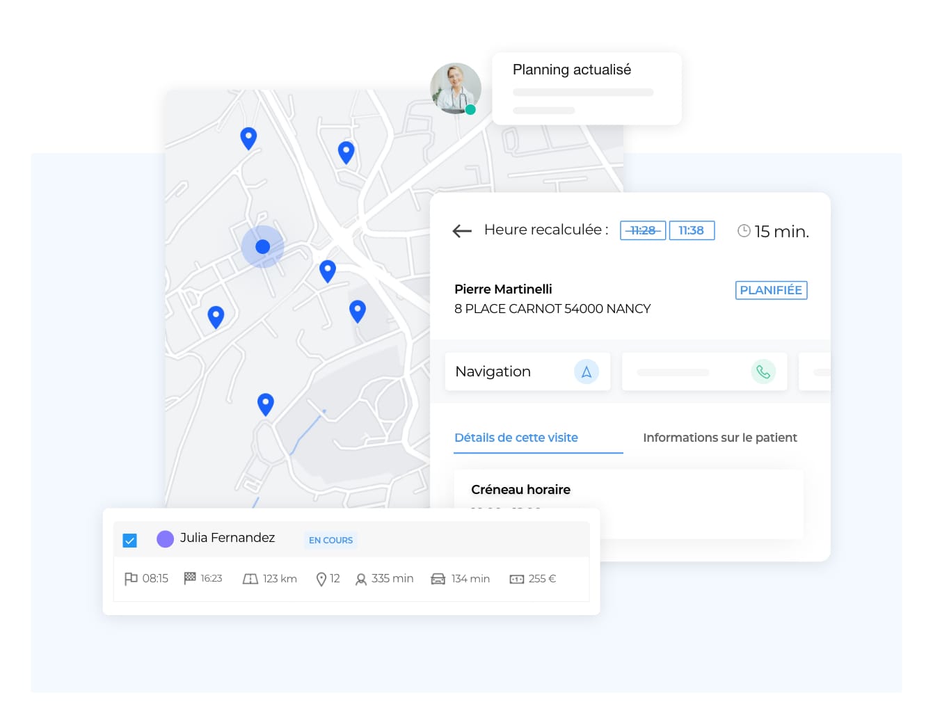 Mise à jour d'une tournée en cours sur l'interface AntsRoute