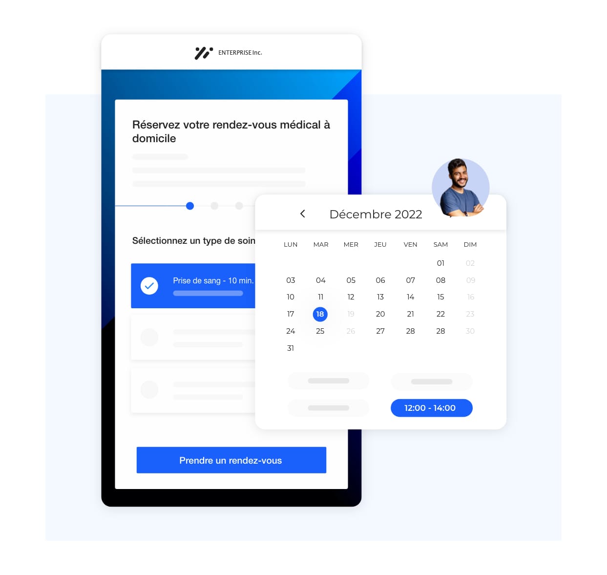 Prise de rendez-vous en ligne avec choix du créneau horaire du logiciel AntsRoute