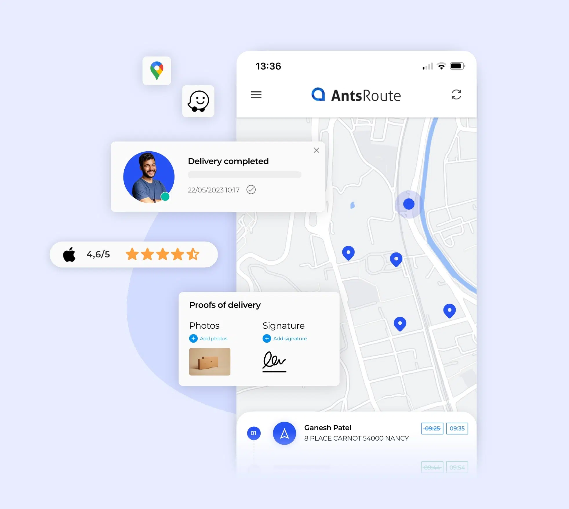 The AntsRoute mobile application simplifies the day-to-day work of teams in the field.