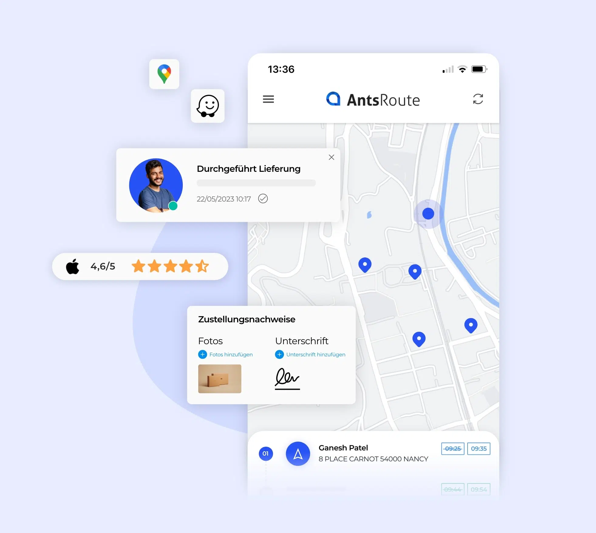 Die mobile Anwendung AntsRoute vereinfacht die tägliche Arbeit der Teams im Außendienst.