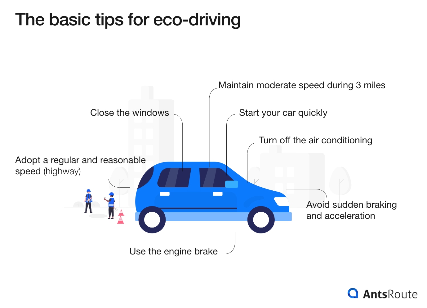 diagram showing the basic tips for eco driving