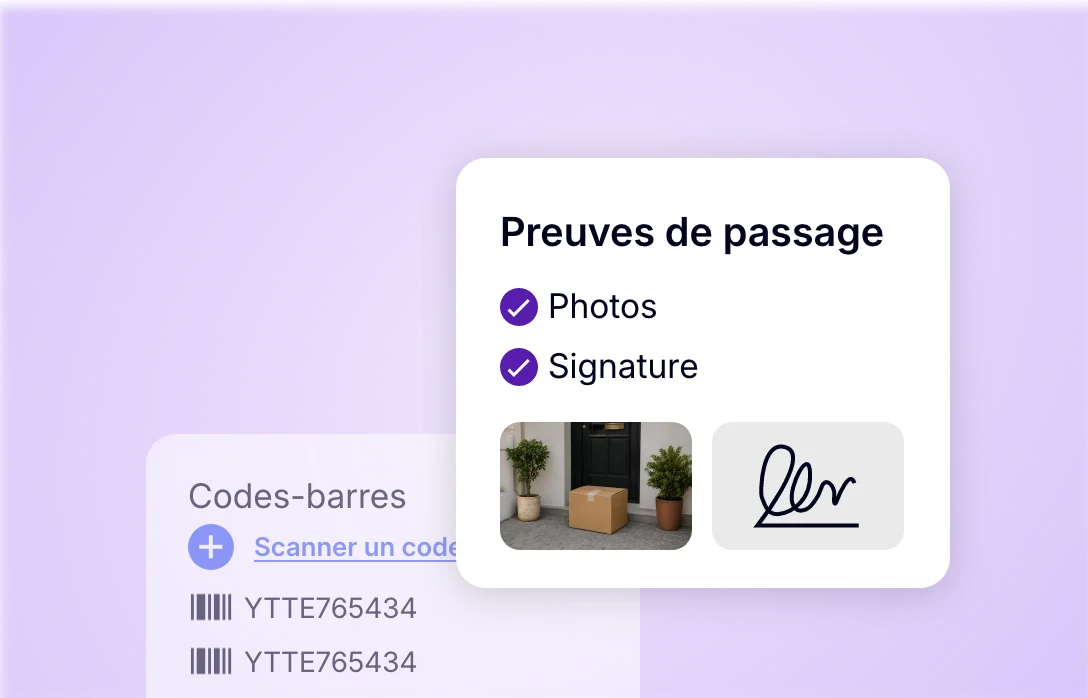 Preuves de livraison avec photo, signature électronique et scan de codes-barres