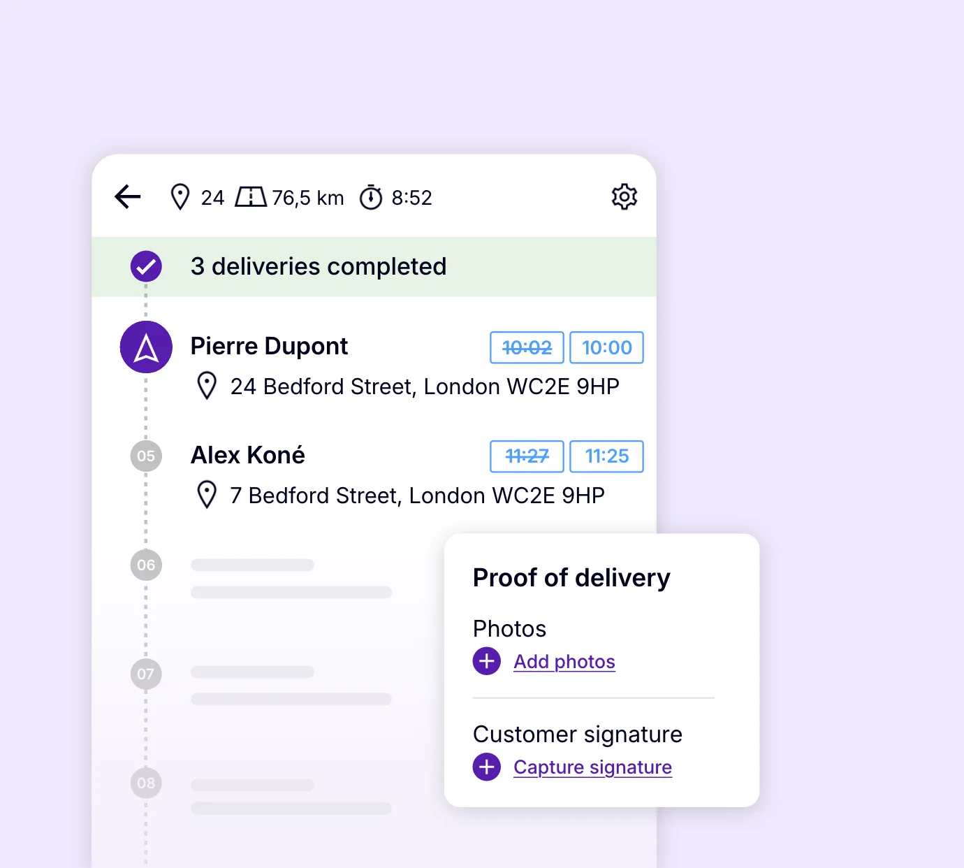 Adding a photo and customer signature as proof of delivery in the AntsRoute app