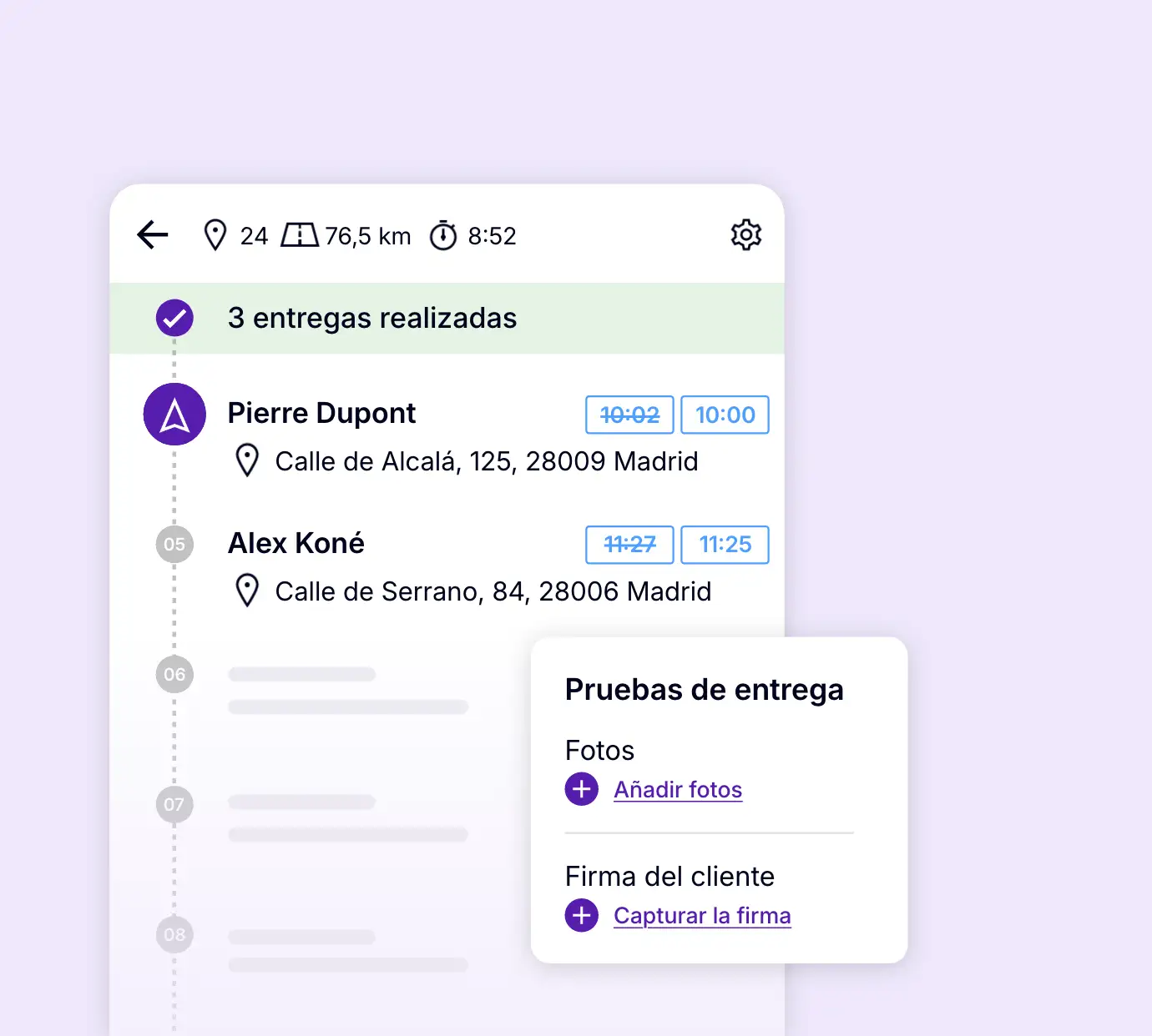 Añadir una foto y la firma del cliente como pruebas de entrega en la aplicación AntsRoute