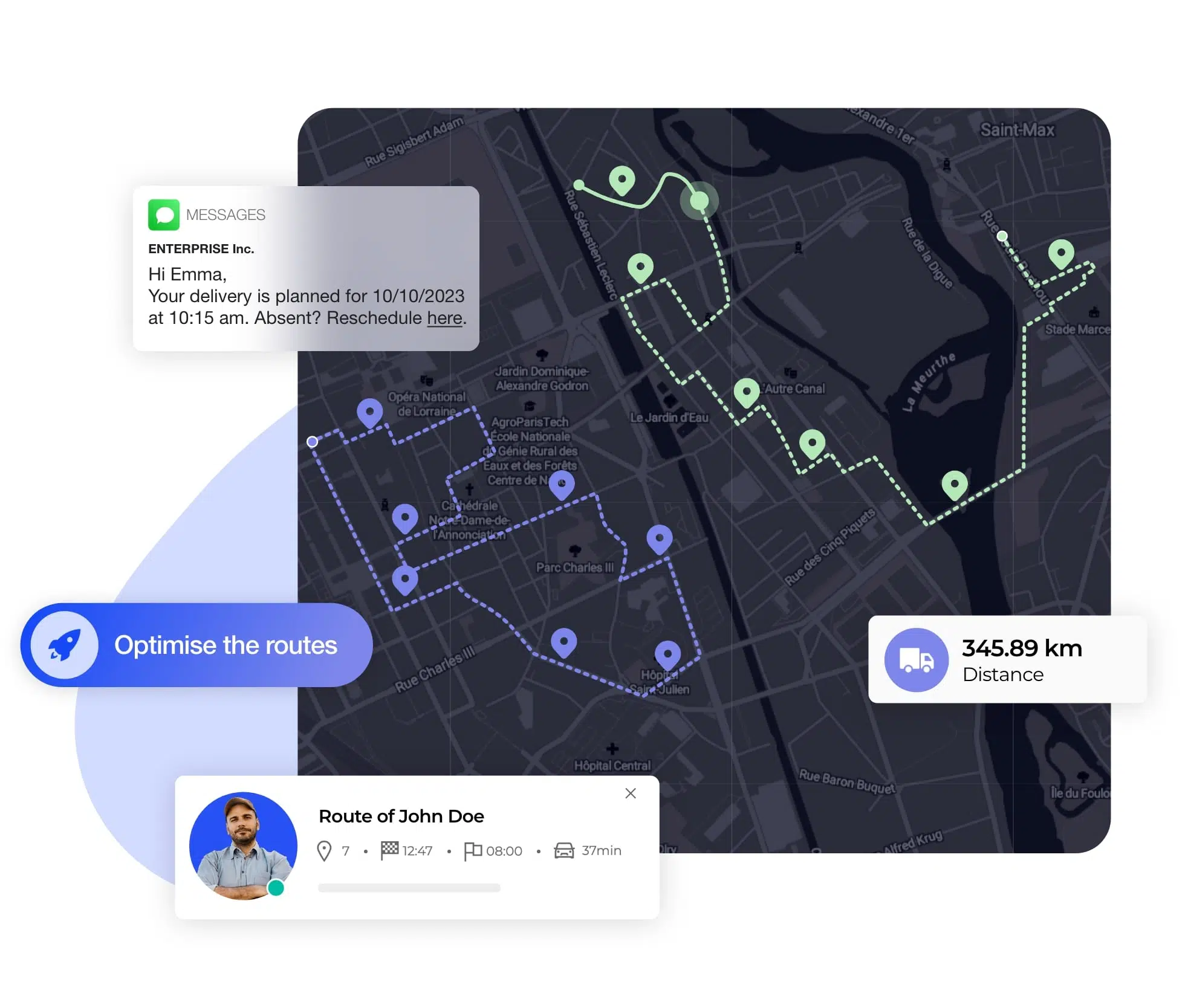 Generating optimised route plans using AntsRoute.