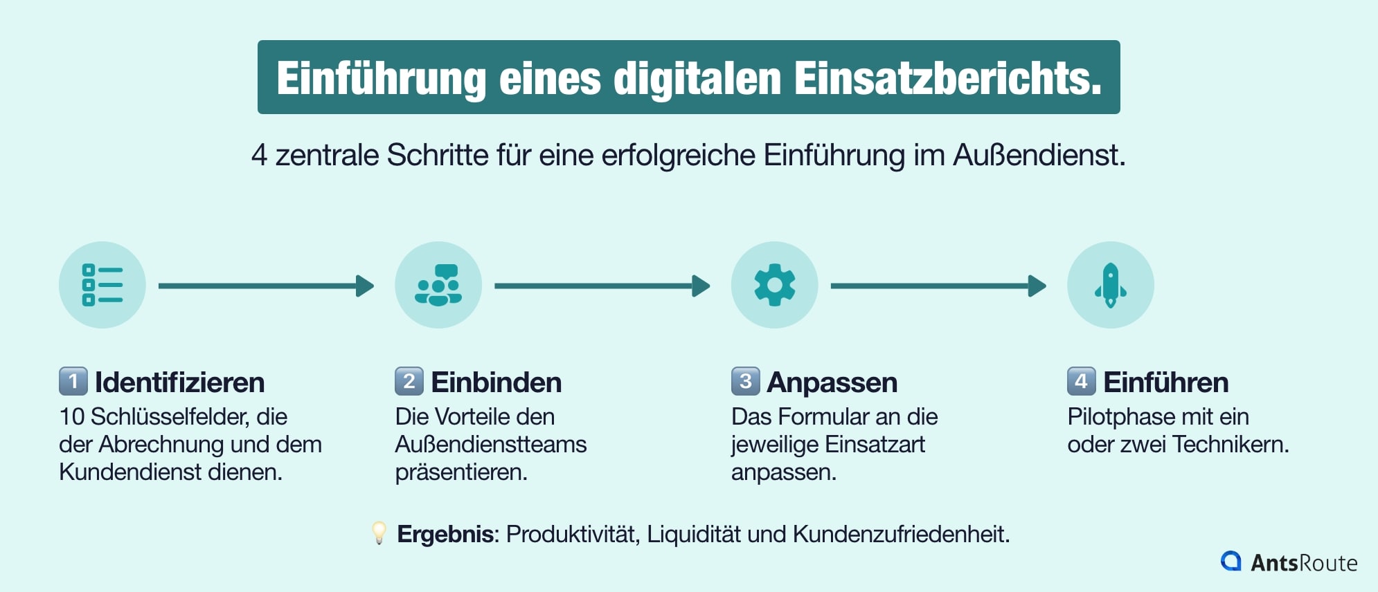 Schaubild der Schritte zur Einführung eines digitalen Einsatzberichts