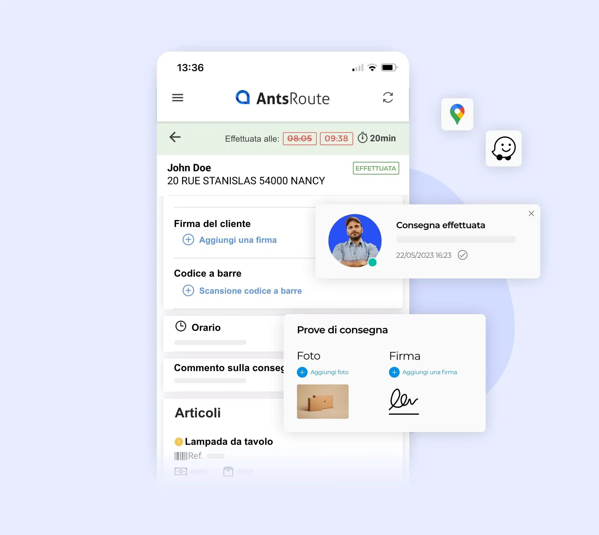 L'aggiunta della prova di visita quando si convalida un'attività dall'applicazione mobile AntsRoute.