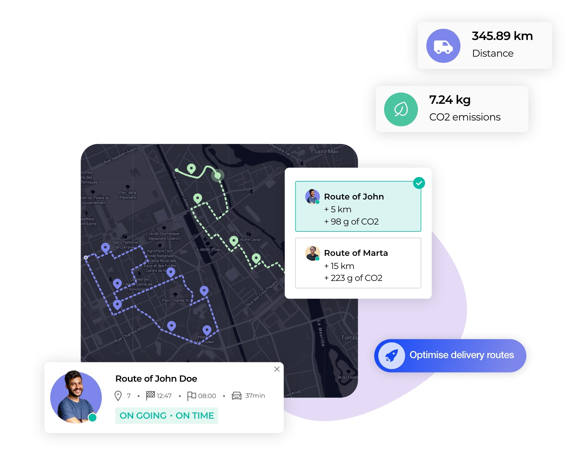 AntsRoute software optimises delivery routes.