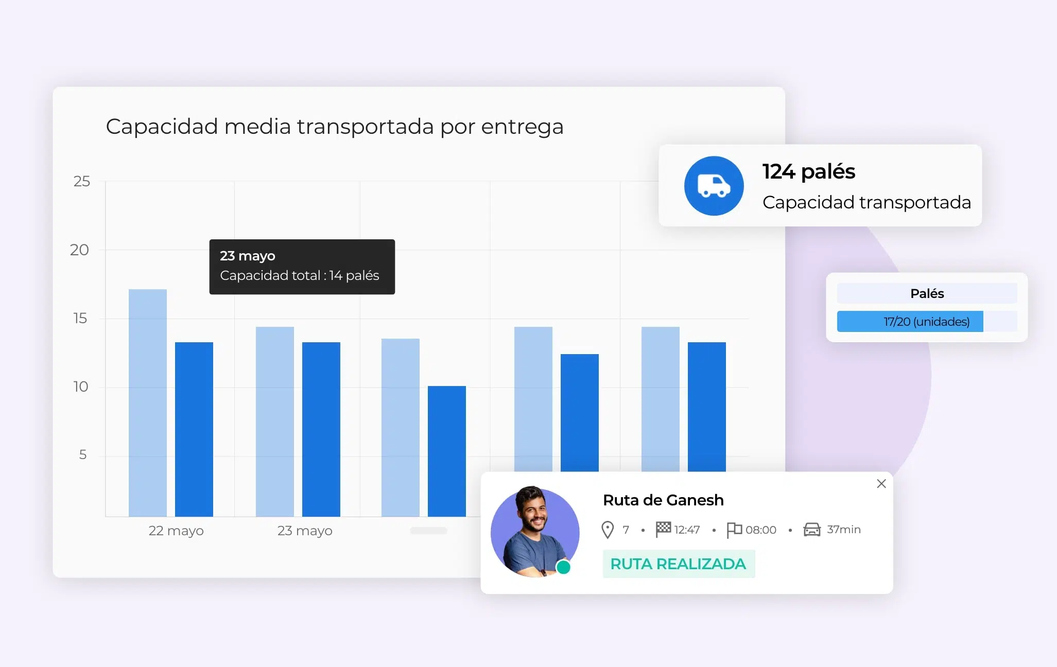 Análisis de las tasas de carga de vehículos en AntsRoute.