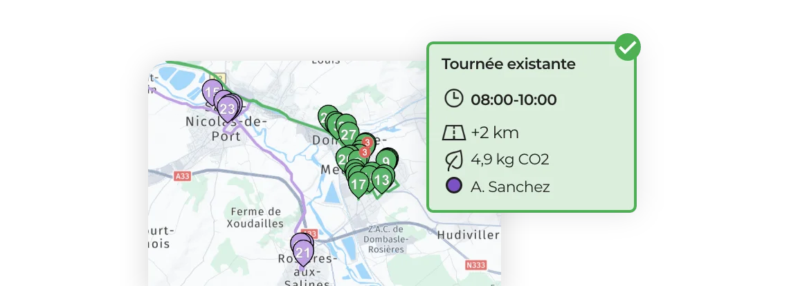 Ajout d’une livraison urgente à une tournée existante optimisée