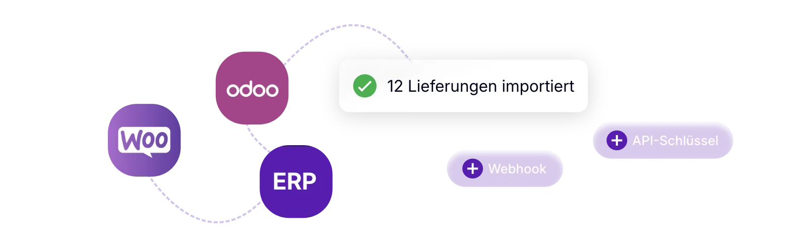 Lieferungen über Odoo, WooCommerce, ERP, Webhooks und API in AntsRoute importieren