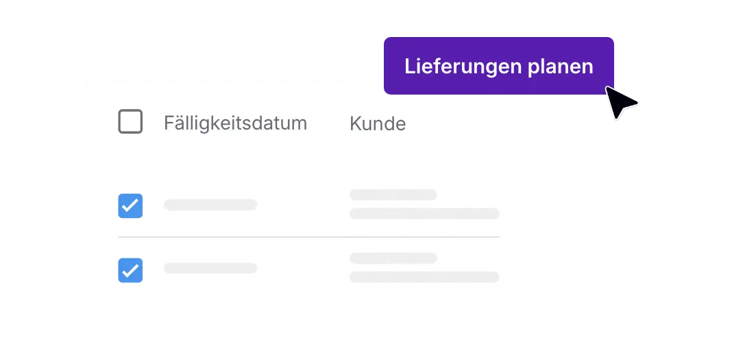 Mehrere fällige Lieferungen auswählen und automatisch für die Tourenplanung einplanen