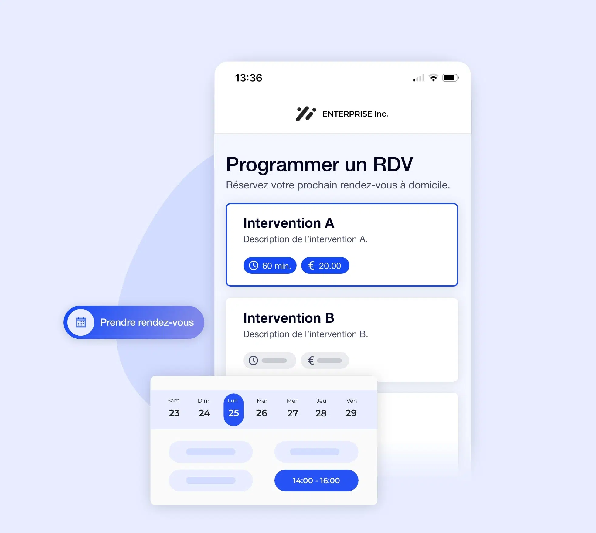 La programmation d'un rendez-vous à domicile depuis l'interface AntsRoute.