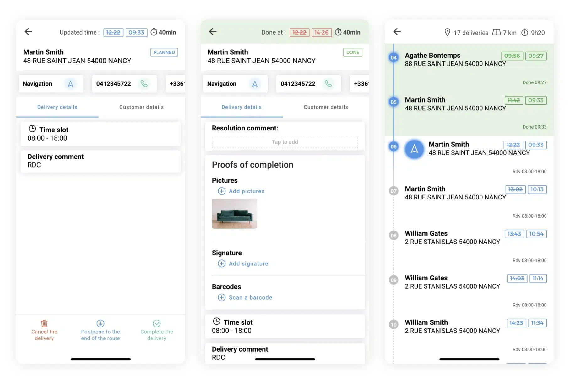 The validation of a delivery on the AntsRoute mobile application.